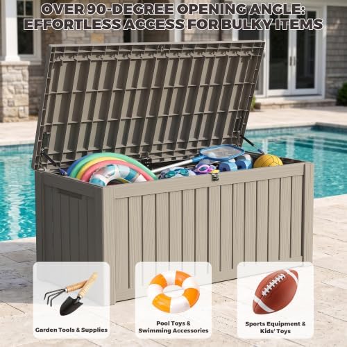 Outdoor Storage Box,150 Gallon Waterproof Deck Box [Upgraded 3.0]