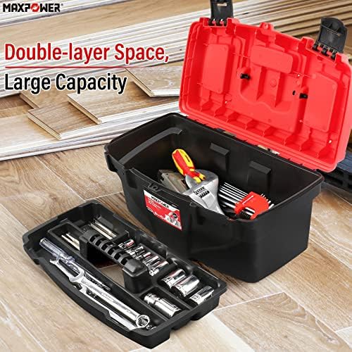 MAXPOWER 3-Piece Tool Box Set 13" 15" 17" Portable Tool Storage Organizer