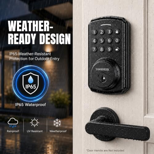 Electronic Keypad Deadbolt, Keyless Entry Door Lock,Keyless Deadbolt for Bedroom,Closet, Storage Room,Back Side Door,Residential Interior Doors, Apartments&Rental Houses,Easy Install,Black