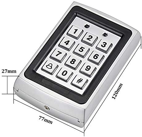 10 RFID Keychains + Waterproof Rain Cover + RFID Metal Keypad Supports 1000 Users Wiegand-26 Interface (Input/Output)