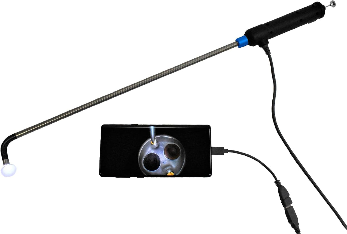 vividia va-400i usb one-way articulation rigid borescope inspection showing dimensions