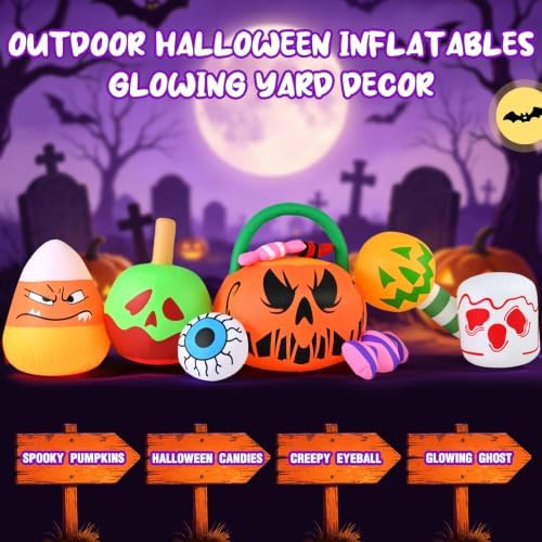 10FT Halloween Inflatables Pumpkin Ghost Combo Decorations