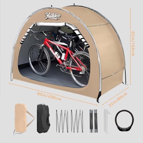 Bicycle Cover Fits 2-3 Bikes, Outdoor Bike Shed, Bike Tent (Beige)