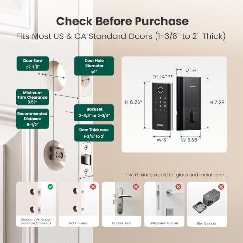 DESLOC Fingerprint WiFi Smart Lock, K120 Keypad Deadbolt Up to 16 Months