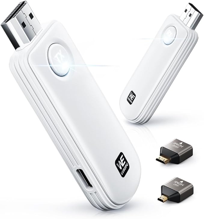 WELUSOPU Wireless HDMI Transmitter and Receiver, HDMI Wireless 4K Decode 1080P