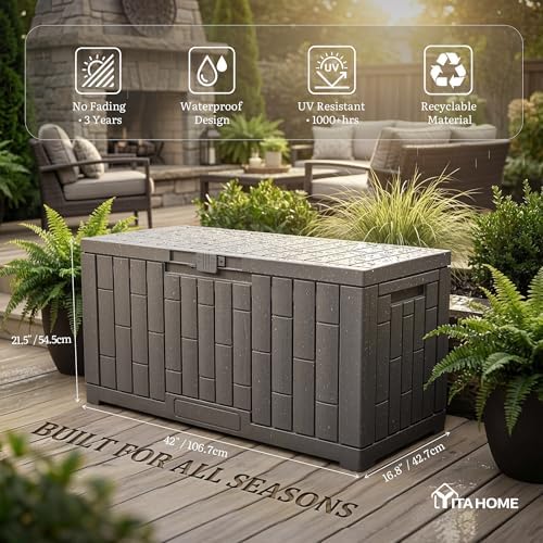 YITAHOME 60 Gallon Resin Deck Box