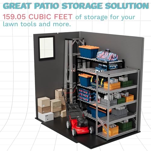 Devoko 6 x 4 FT Resin Shed with Floor, Outdoor Plastic Storage Sheds