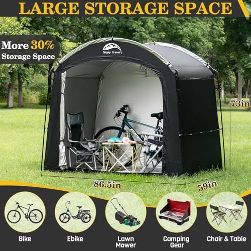 Happy Travel Bike Storage Shed Tent, Waterproof Portable Bicycle Cover Shed