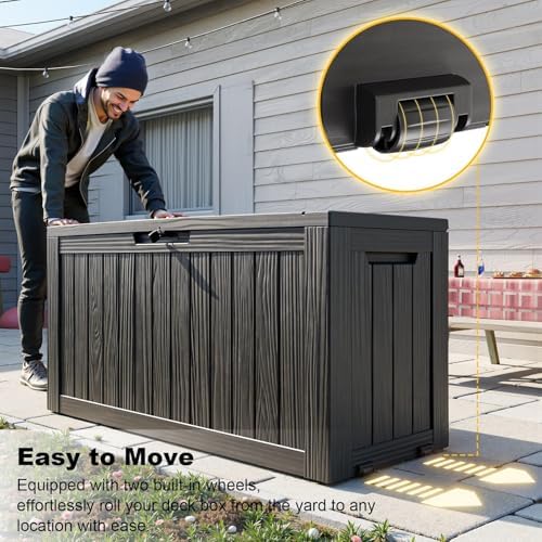 75 Gal Lockable Outdoor Storage Box Waterproof Deck Box