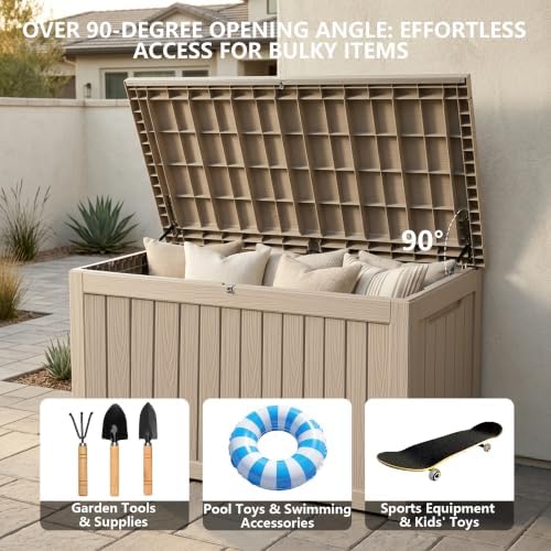 Outdoor Storage Box,270 Gallon Waterproof Deck Box [Upgraded 3.0]