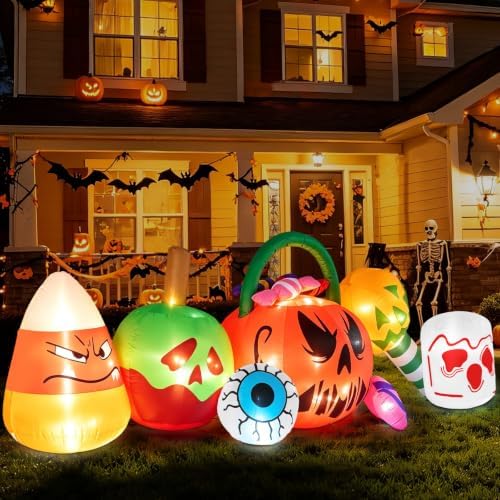 10FT Halloween Inflatables Pumpkin Ghost Combo Decorations