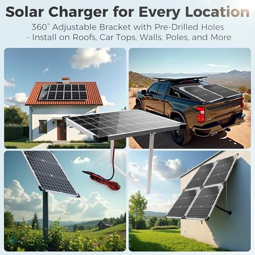 Voltset 20W 12V Solar Panel Battery Charger Trickle Maintainer Kit