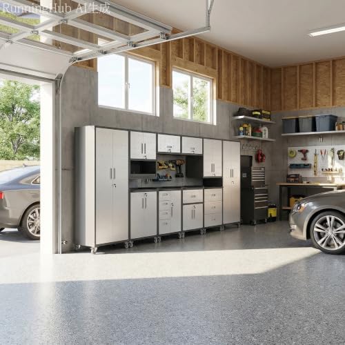 garage storage cabinet system,wall cabinet & locking rolling, view 9