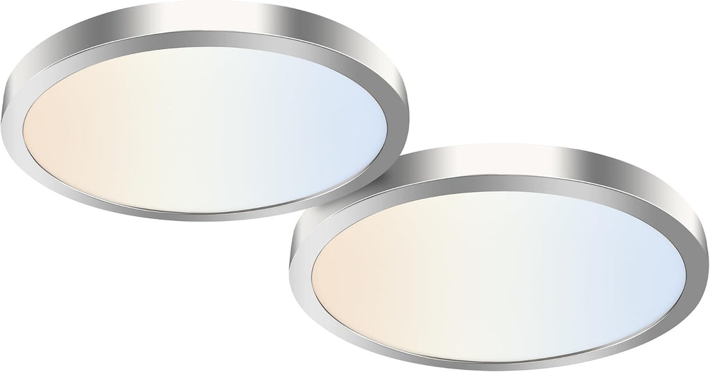 hykolity 2 Pack 12 Inch Selectable CCT LED Round Flat Panel Light, 24W