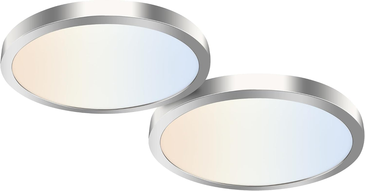 hykolity 2 Pack 12 Inch Selectable CCT LED Round Flat Panel Light, 24W