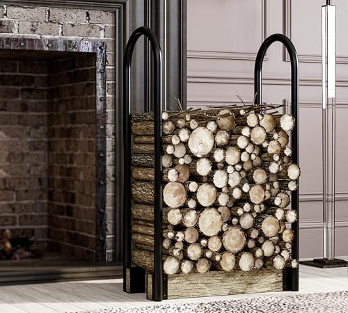 Fire Beauty Adjustable Firewood Rack, Indoor Outdoor Log Holder Storage