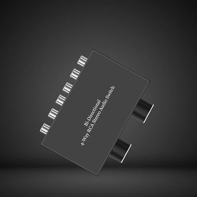 4-Way Stereo Audio Switcher, Bi-Directional Audio Selector Box