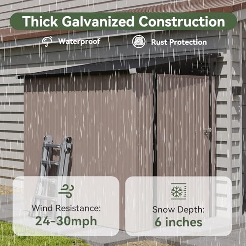 6'x4' Lean to Shed Galvanized Steel Storage Shed