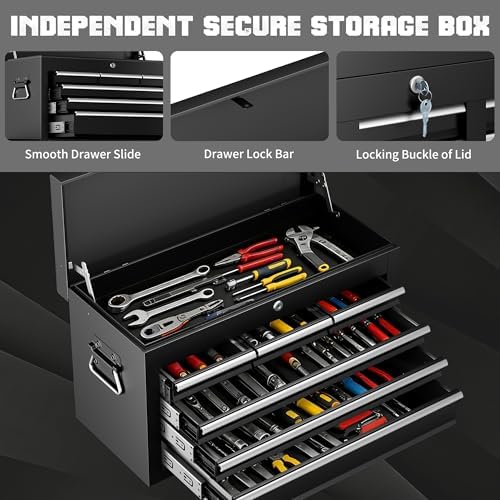 Metal Tool Chest, 8 Drawer Rolling Tool Chest with Wheels