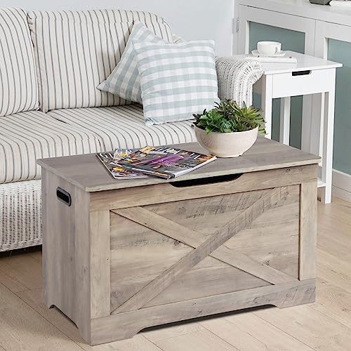Timberer 31.5" Storage Chest, Wooden Storage Bench, Entryway Shoes Bench