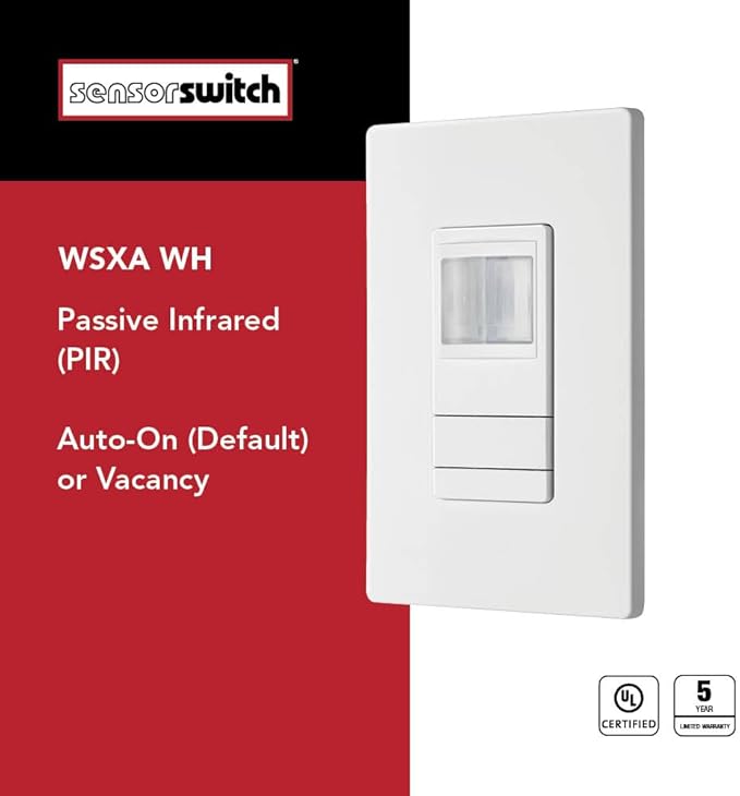 Lithonia Lighting SensorSwitch Wall Mount Motion Sensor Switch, Passive
