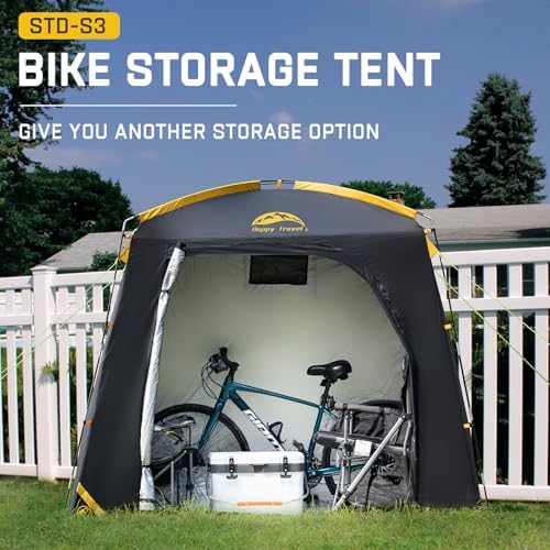 Happy Travel Bike Storage Shed Tent, Waterproof Portable Bicycle Cover Shed