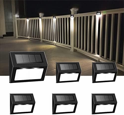 white light solar yard fence lights, rainproof metal showing dimensions
