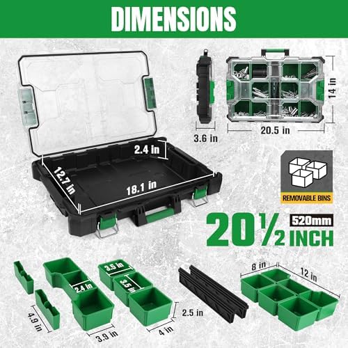 SK 20.5-Inch Small Part Organizer, Portable Tool Box Organizer, IP65