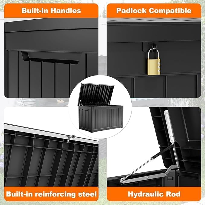 deck box large outdoor storage for patio furniture, package contents