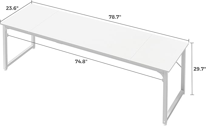 Huuger Computer Desk, 80 Inch Office Desk, Gaming Desk