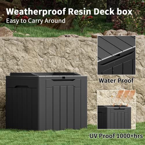 Greesum 31 Gallon Outdoor Storage Box, Black