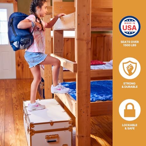Rhino Large Essential Trunk with Wheels, Camp Footlocker, Dorm Storage