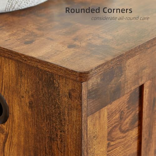 VANKILEY 47.2" Storage Chest Extra Large, Wooden Storage Bench,Rustic Brown