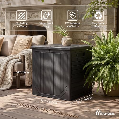 YITAHOME 150 Gallon Large Outdoor Storage Box w/Double Wall