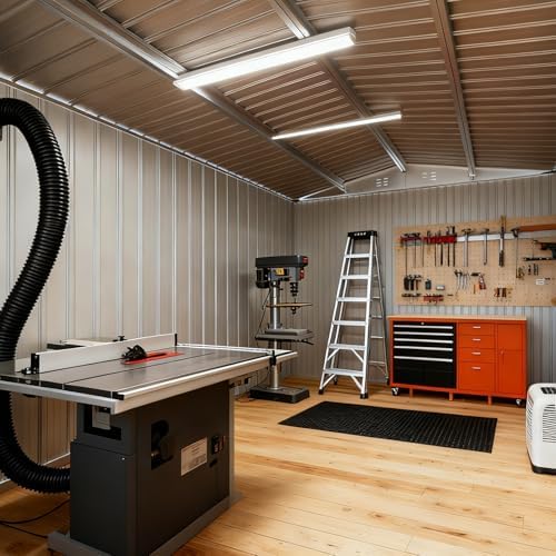 10X14 FT Outdoor Storage Shed, Durable Metal Outside Storage with Lockable Doors, Waterproof Storage Shed for Tools, Equipment, Ideal for Backyard Garden Patio Lawn