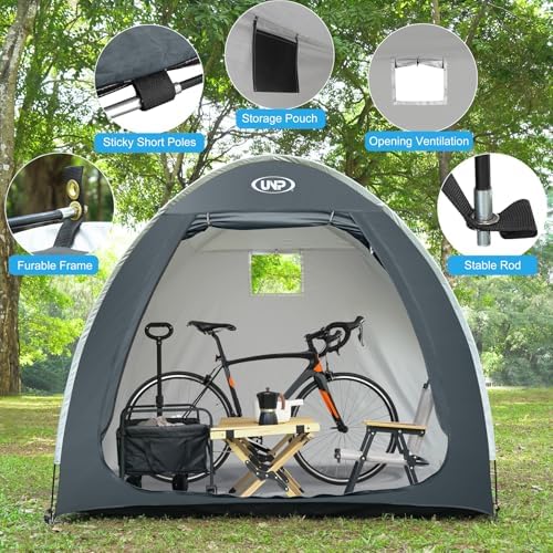 UNP Bike Storage Shed Tent, Waterproof Bike Storage Tent for 1/2/3/4 Bikes