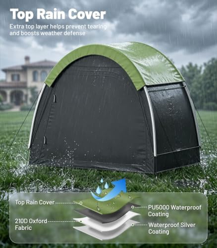 Housolution Anti-Theft Bike Storage Tent with Rain Cover for 2-3 Bikes