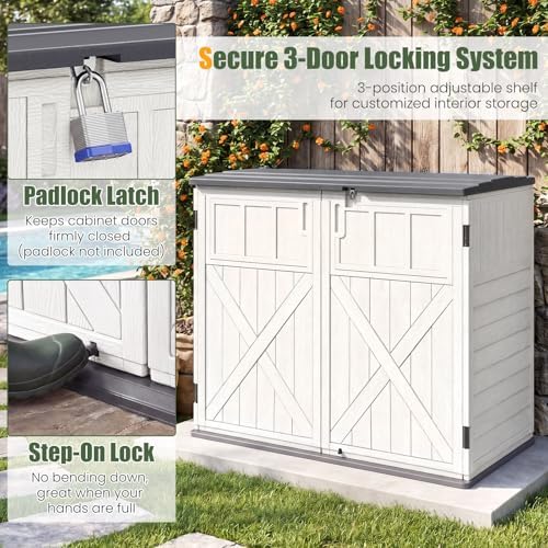 Tangkula 20 Cu.Ft Large Outdoor Storage Cabinet w/Adjustable Shelf