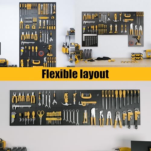 Spampur Peg Board, 10 Pack Metal Pegboard Panels, Pegboards Wall Organizer