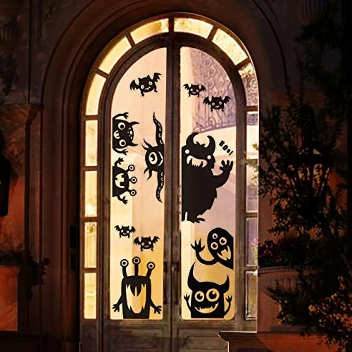 JOYIN 6Pcs Halloween Decorations Window Covers Clings, Monster Novelty Cute W...