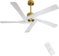 WINGBO 54" ABS DC Ceiling Fan No Light, 5 Blade ABS Plastic Ceiling Fan