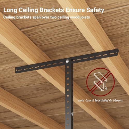 2x8ft Overhead Ceiling Garage Storage Rack, 400LBS Capacity, Black