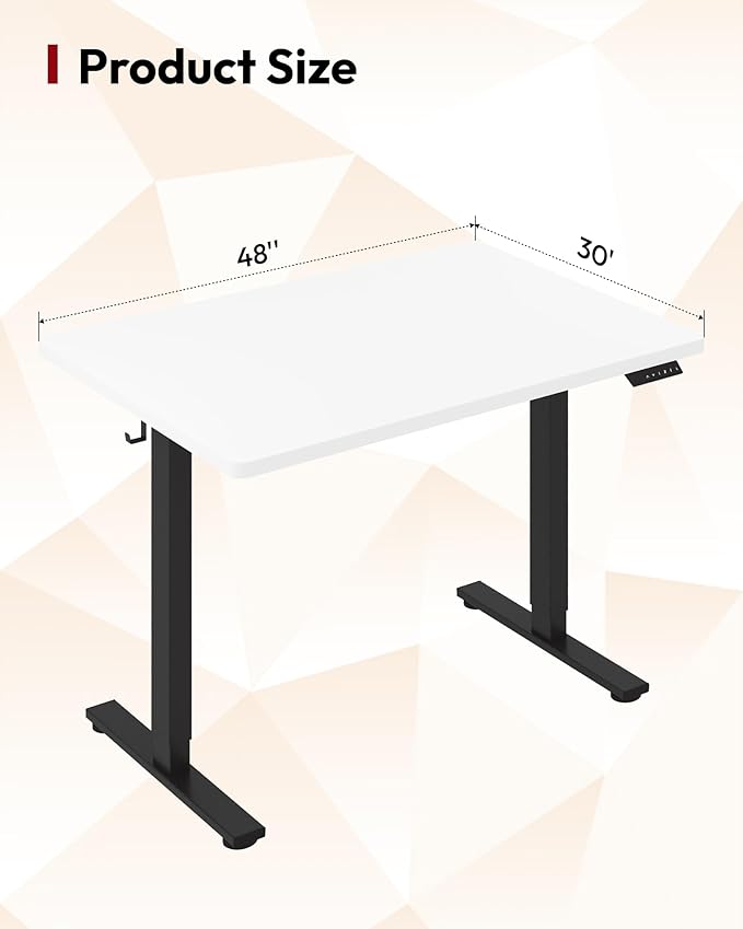 SANODESK Electric Standing Desk 48 x 30 Inches Whole-Piece Desktop Height