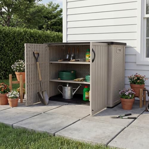 Patiowell 26 cu.ft Resin Outdoor Storage Cabinet, Beige