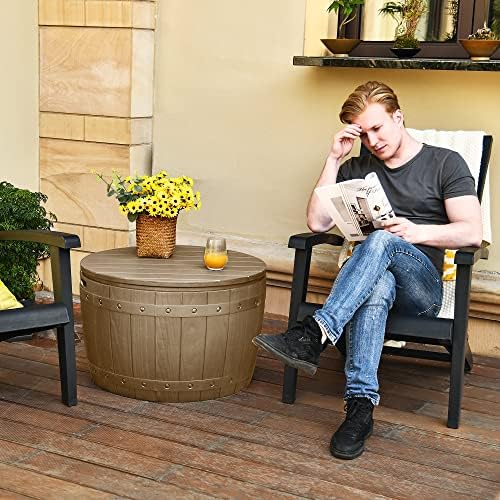 YITAHOME 33 Gallon Round Deck Box