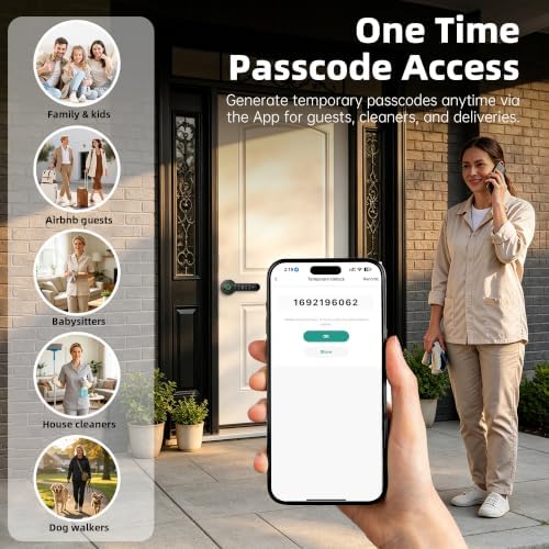 Fingerprint Door Lock with Keypad, Smart Biometric Door Knob for Bedroom