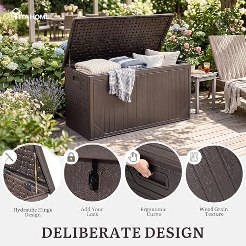 YITAHOME 300 Gallon Extra Large Double-Wall Outdoor Storage Box, Waterproof