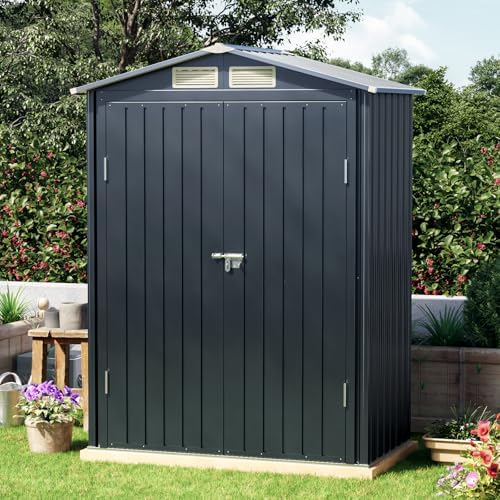 5 x 3 FT Metal Storage Shed for Backyard,Nightblue