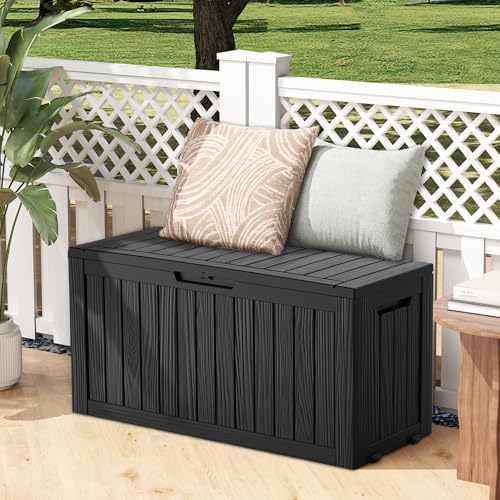 Outdoor Deck Storage Box, 75 Gallon Deck Box,Lockable Patio Storage Bench