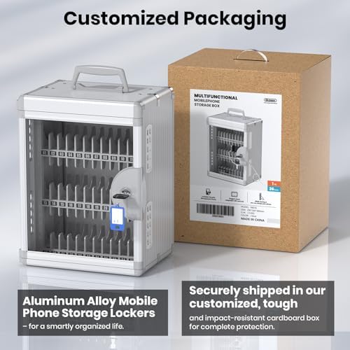 Glosen 36 Slots Cell Phone Locker with Key for Classroom, Phone Storage Box